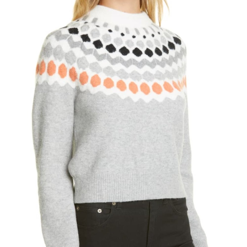 Club Monaco Fair Isle Wool Blend Crewneck Sweater - Picture 3 of 6